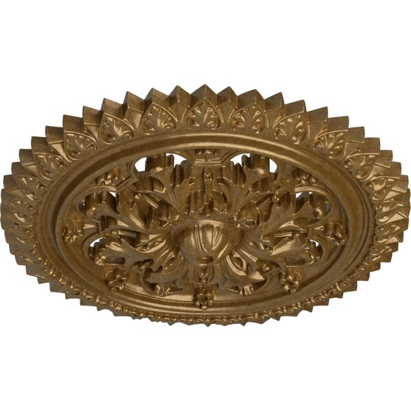 York Ceiling Medallion (Fits Canopies Up To 3 5/8), Hand-Painted Pale Gold, 21 5/8OD X 2 1/2P